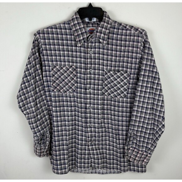 Vintage 90s Dickies Flannel Shirt / Size Medium / Long Sleeve - Picture 1 of 6